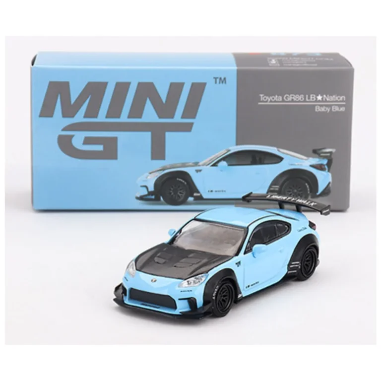 mini gt 873 toyota gr86 lb nation baby blue 1 64 die cast scale model 3